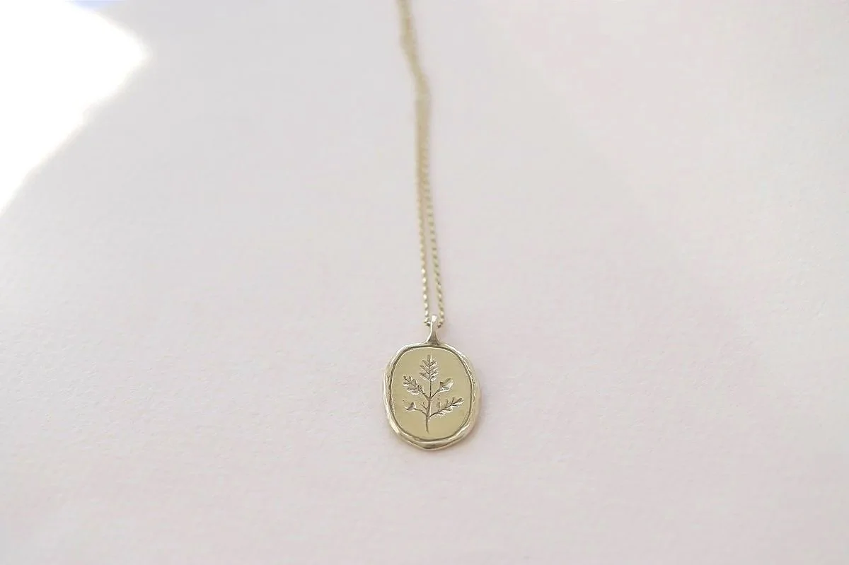 Autumn Equinox ~ Ancient Oak Talisman Mabon necklace, 9ct Gold