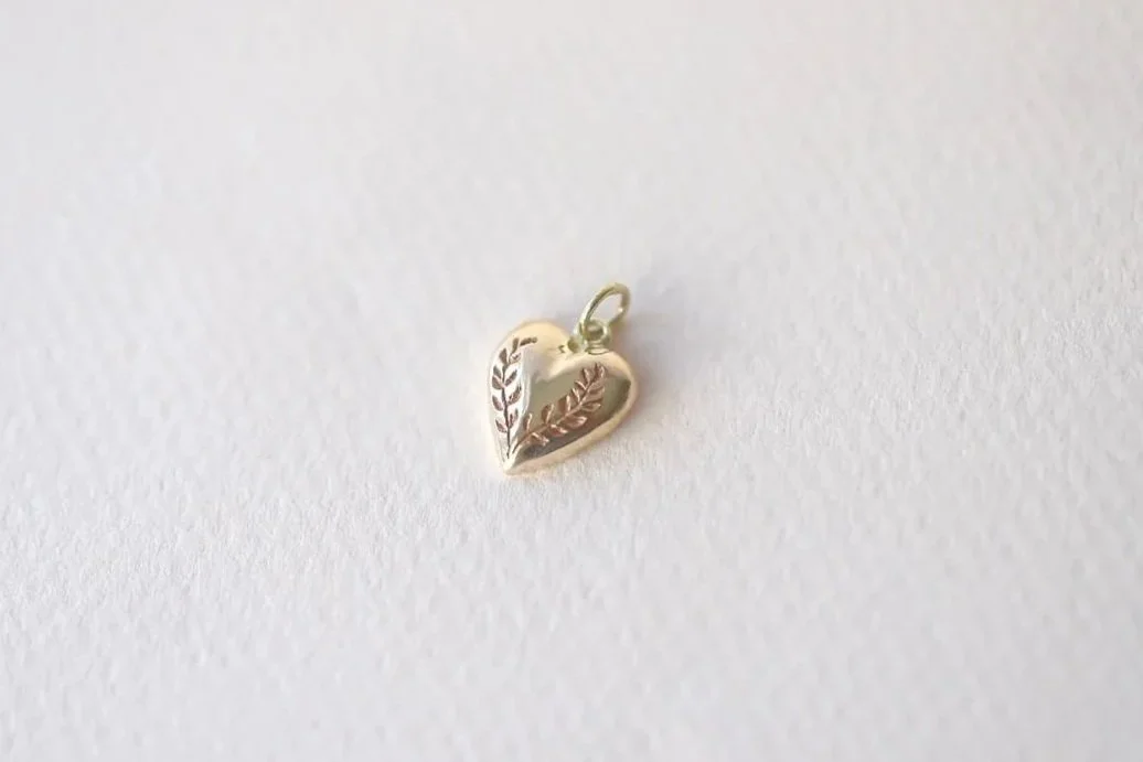 Botanical Heart Pendant, Bronze