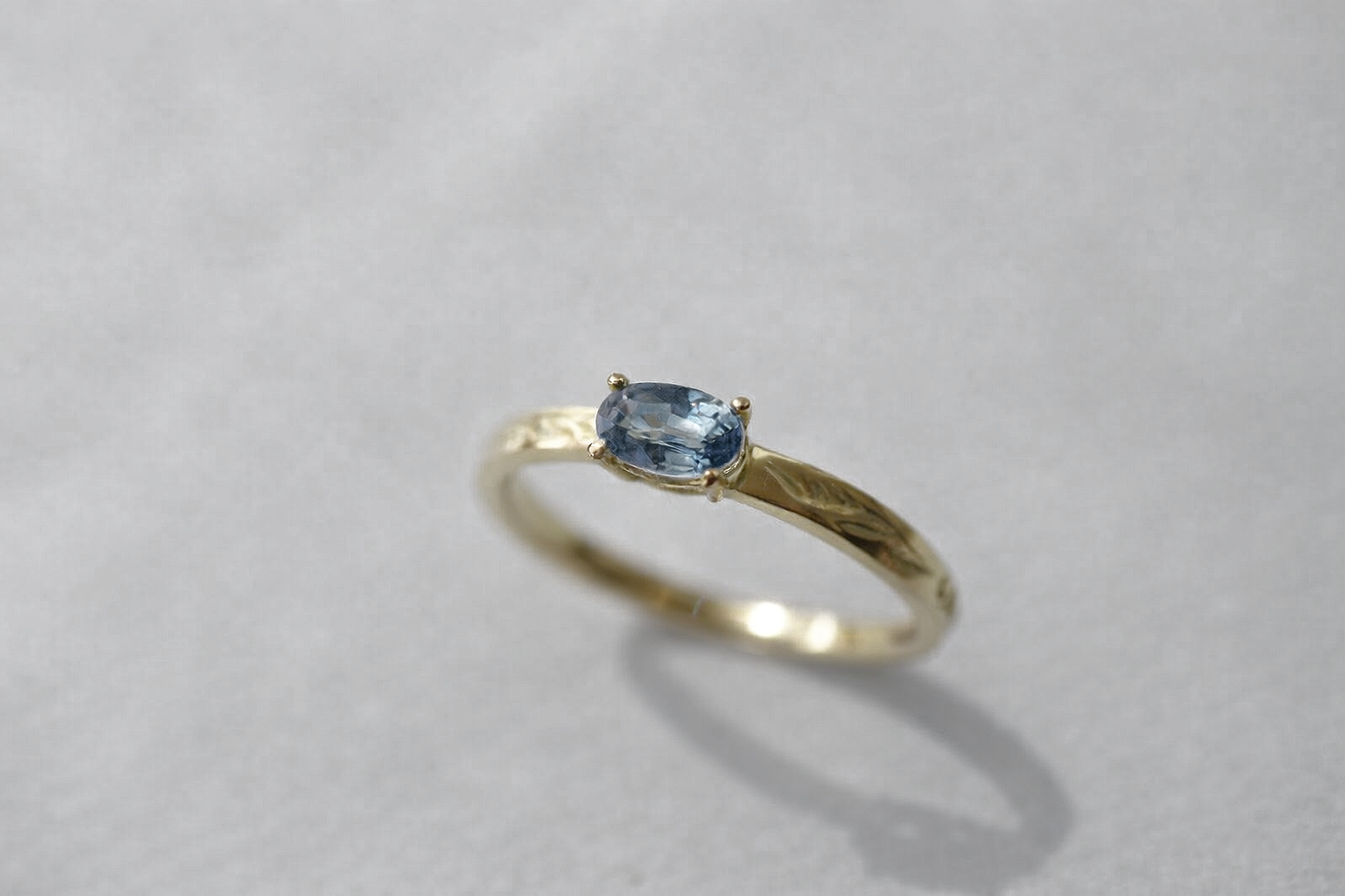 Seaweed ~ Oval Blue Sapphire Ring