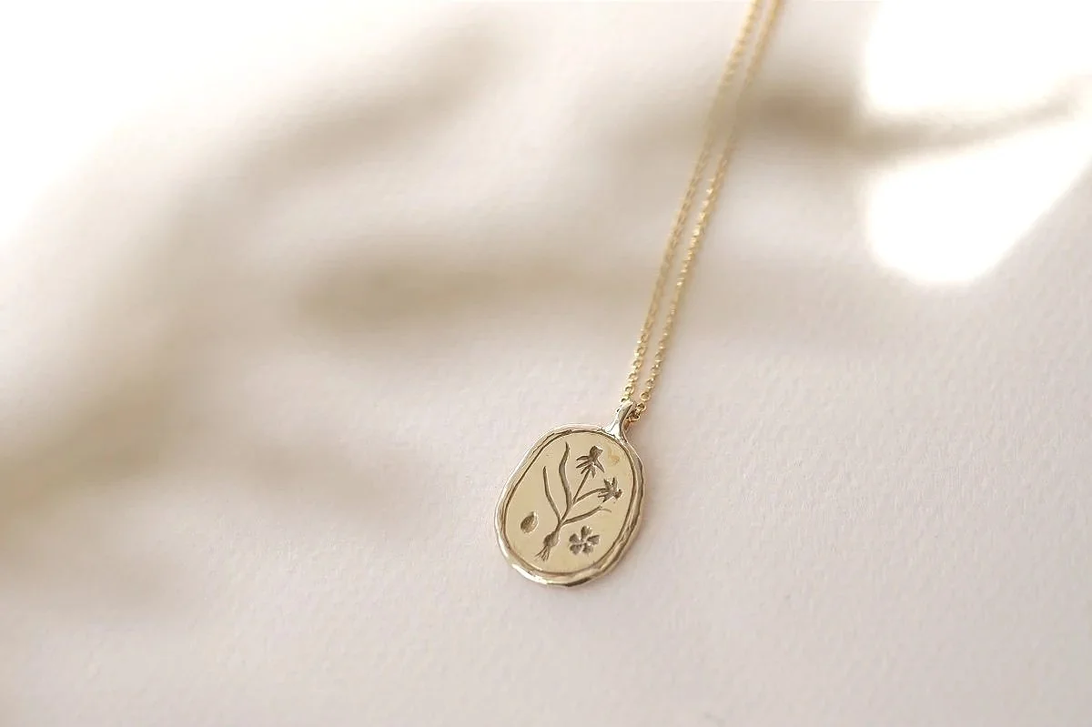 Spring Equinox ~ Wild Narcissus talisman Ostara necklace, Bronze