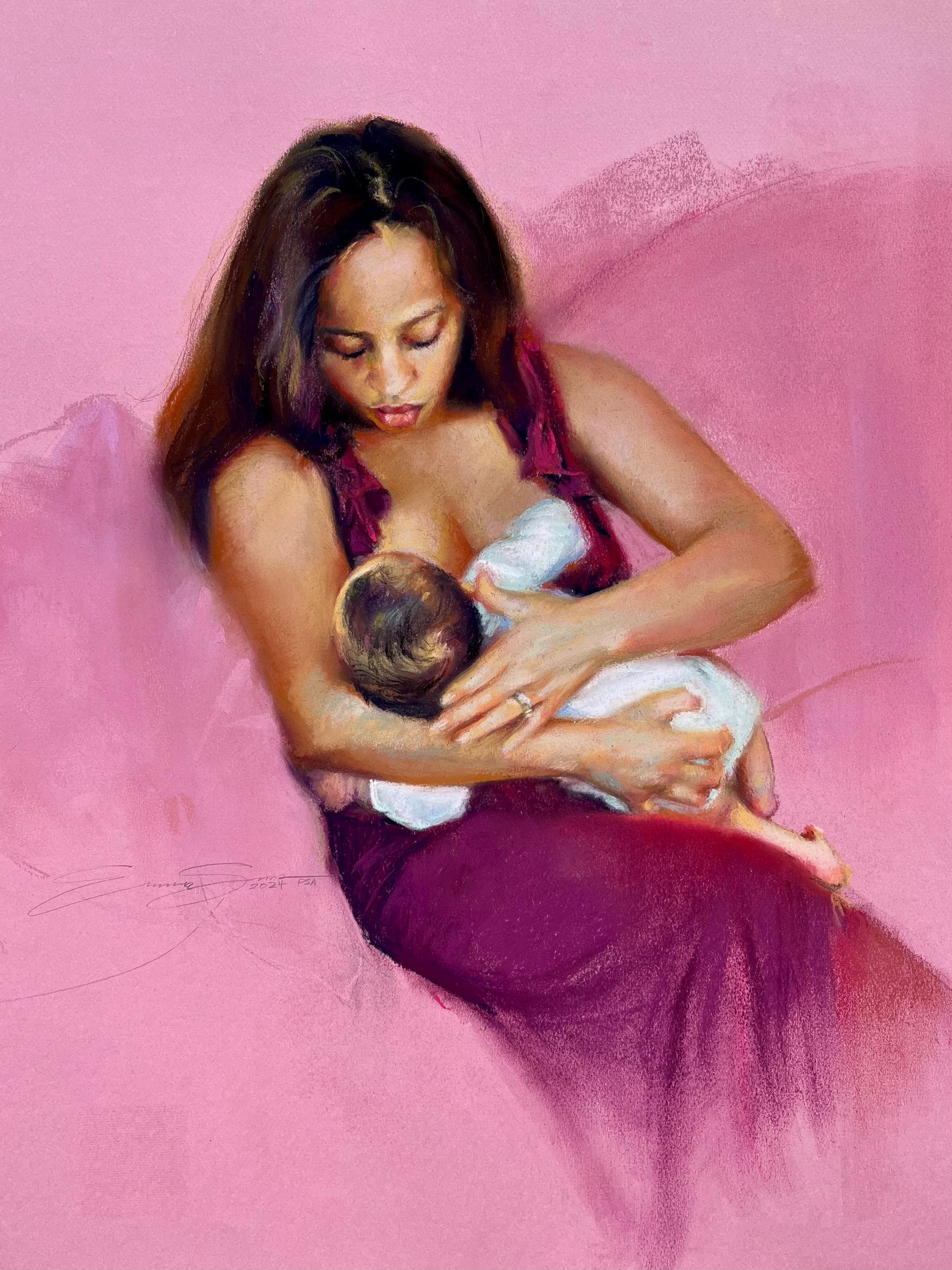Nursing Mother, 19x24, pastel.jpeg