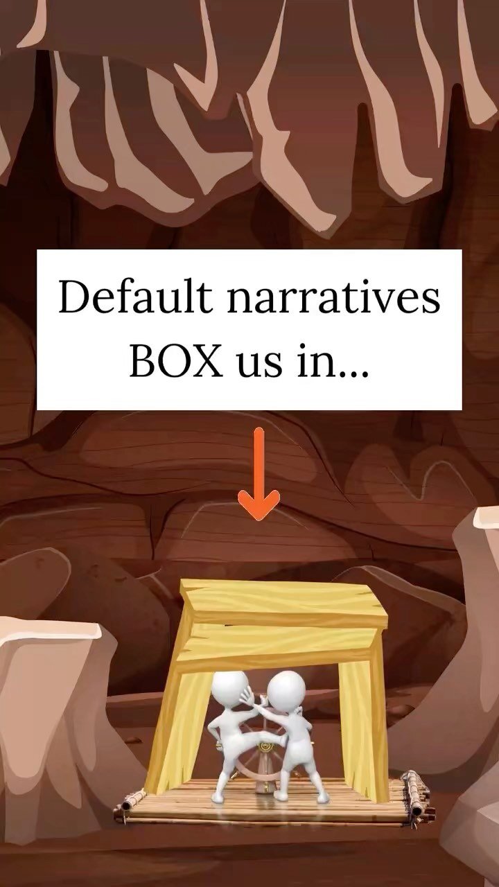 We use stories to help us make sense of the world. "Default narratives" are the familiar scripts we lean on when someone questions the validity of our story. In a way, they act as the first line of defense for the status quo. WHAT IF we ref