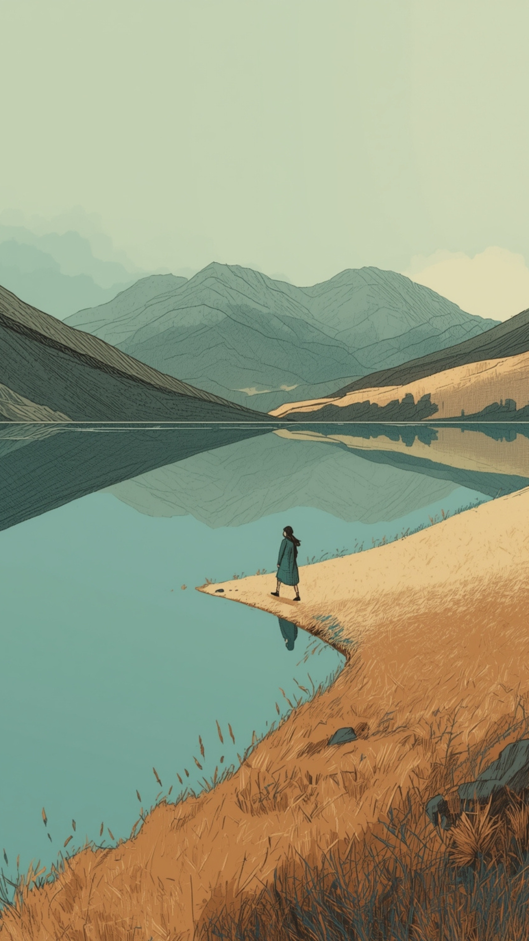 Mountain Lake at Blue Hour