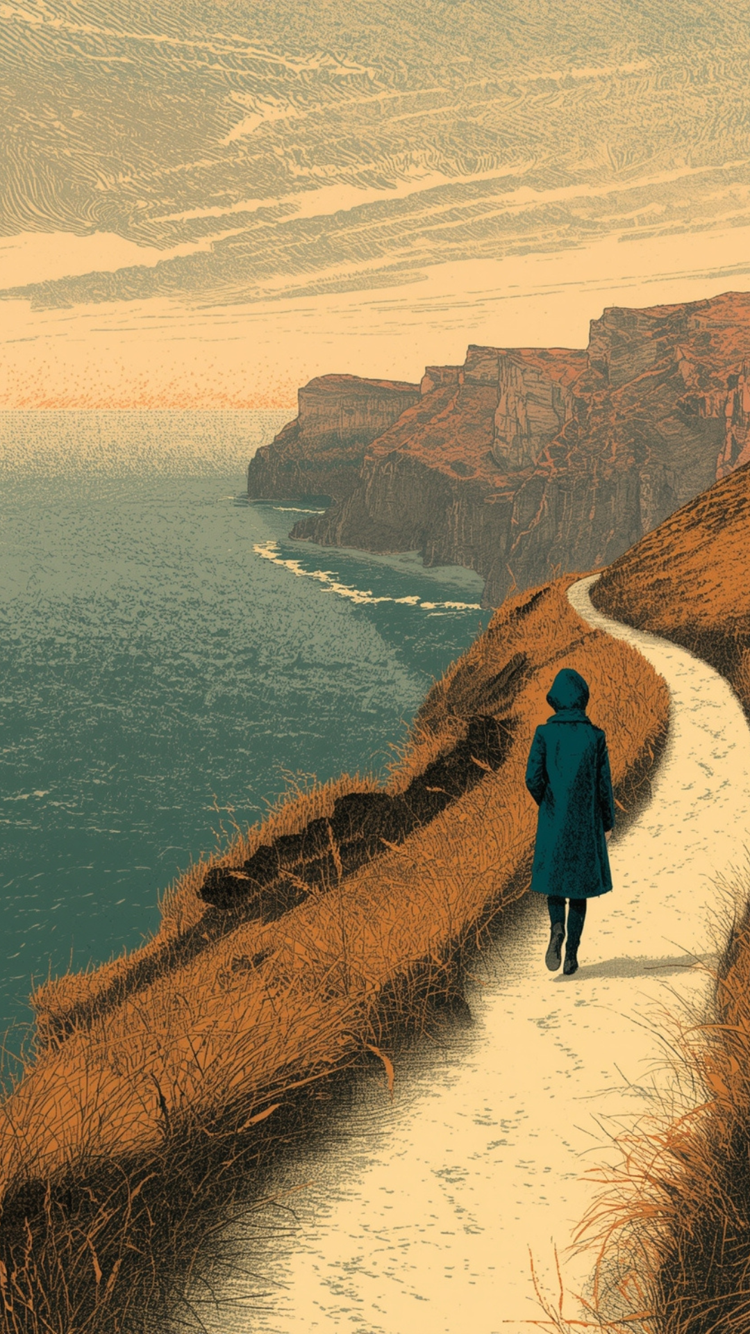 Coastal Cliffs at Dusk