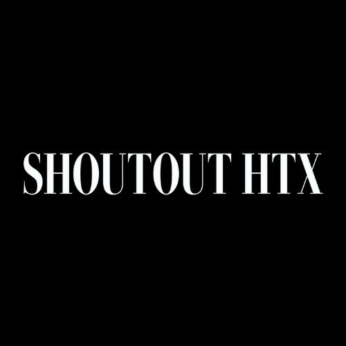 Podcast cover: Shoutout HTX graphic on a modern background.