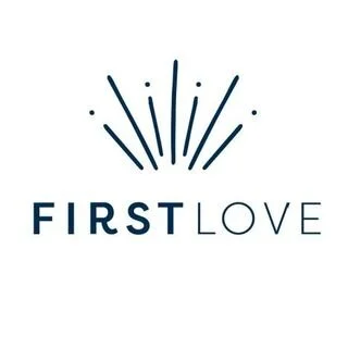 Podcast cover: First Love Conversation graphic on neutral background.