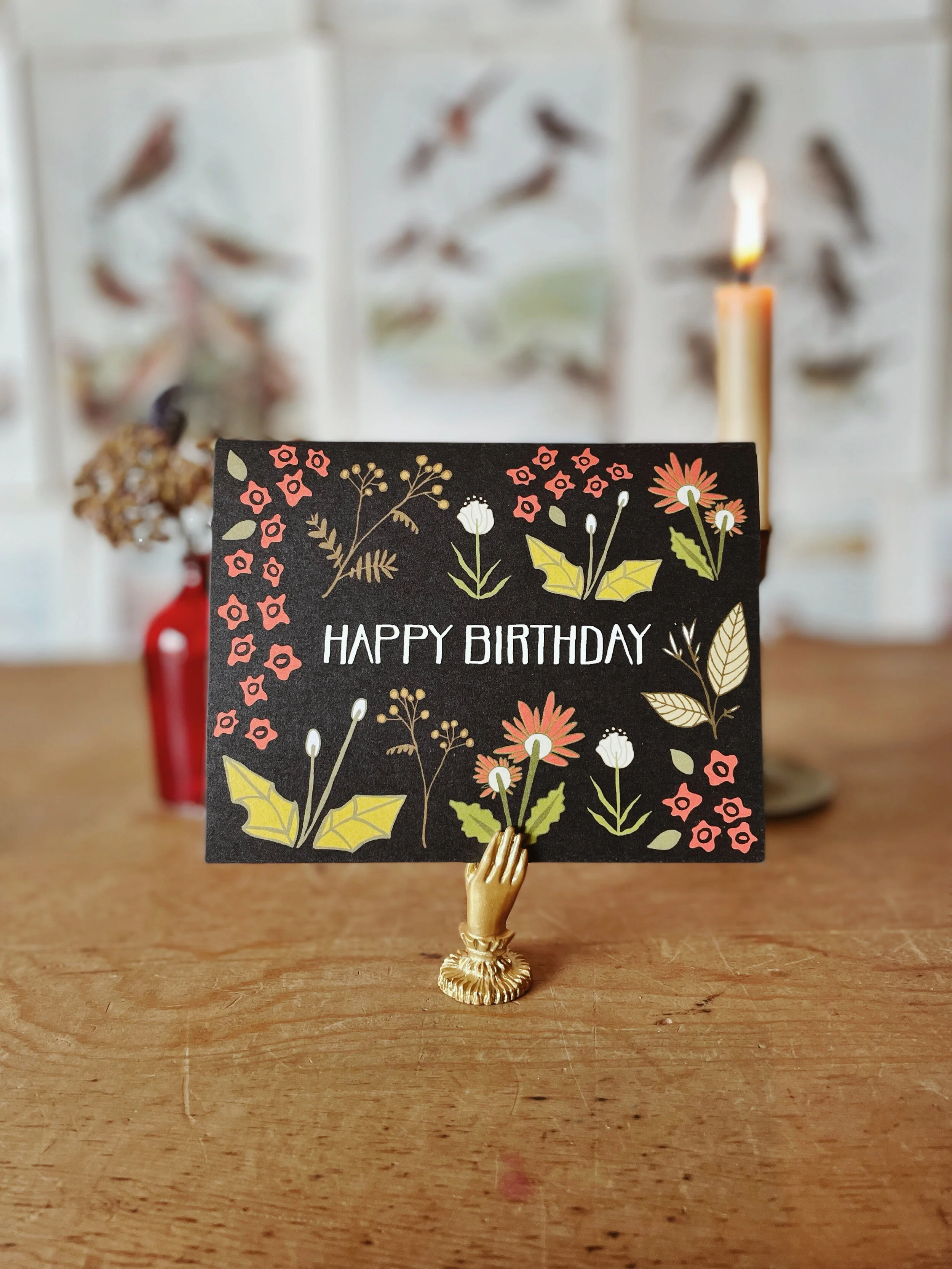 Flower Field Birthday Card (Peppercorn Paper) — Dodges and Daisies
