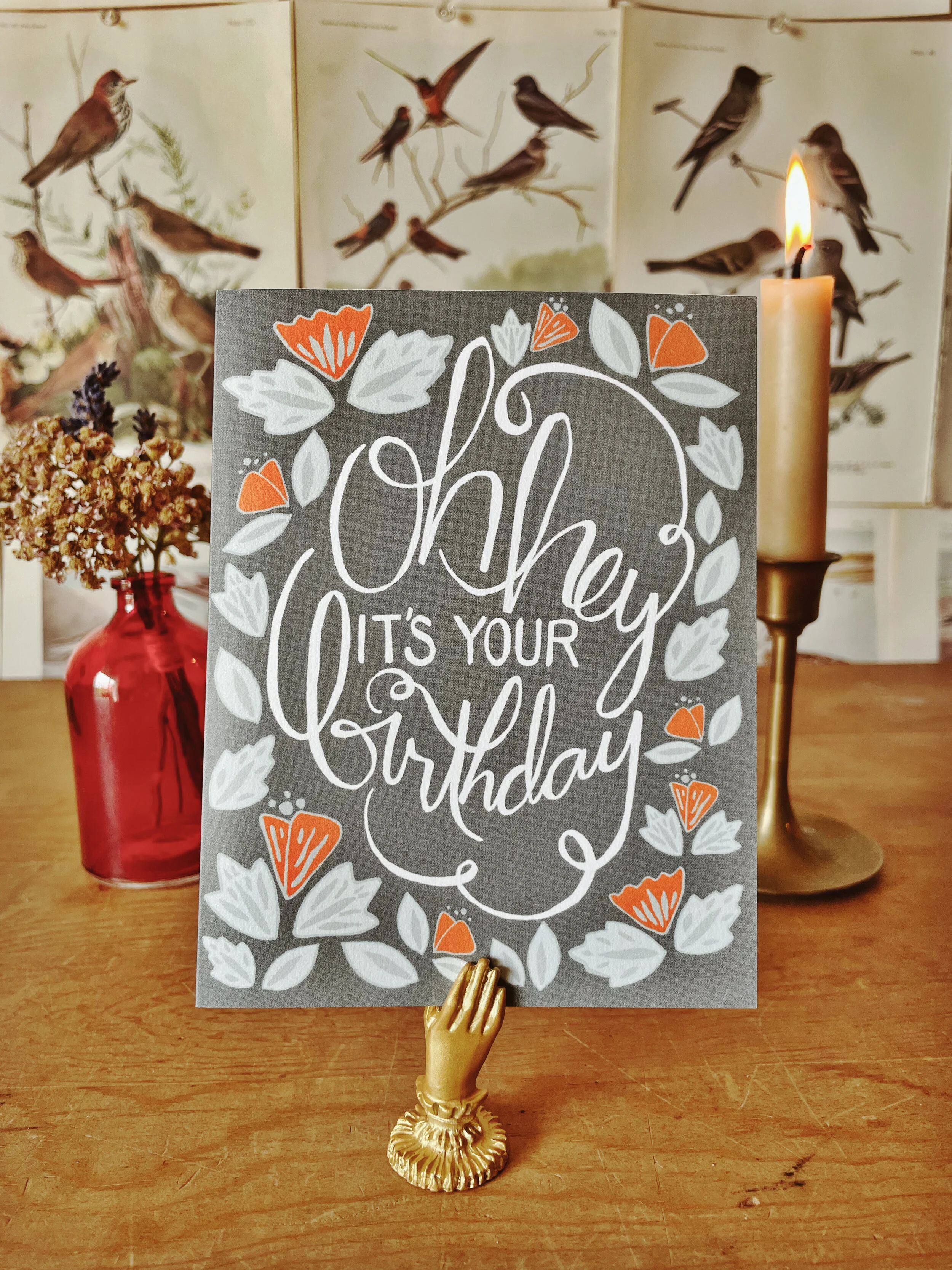 Oh Hey Birthday Card (Peppercorn Paper) — Dodges and Daisies