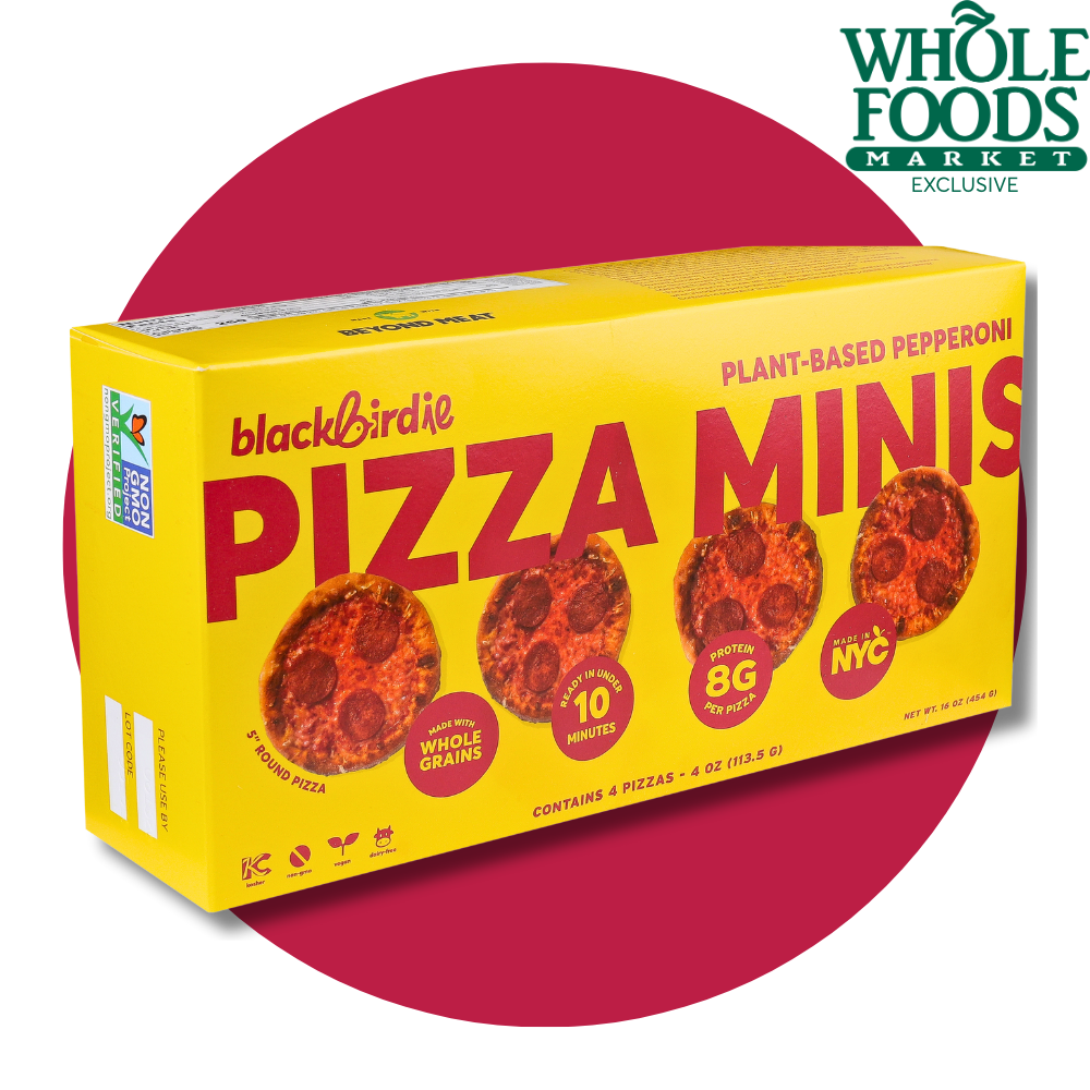 Blackbird Foods Pizza Minis Pepperoni available exclusively at Whole Foods Market
