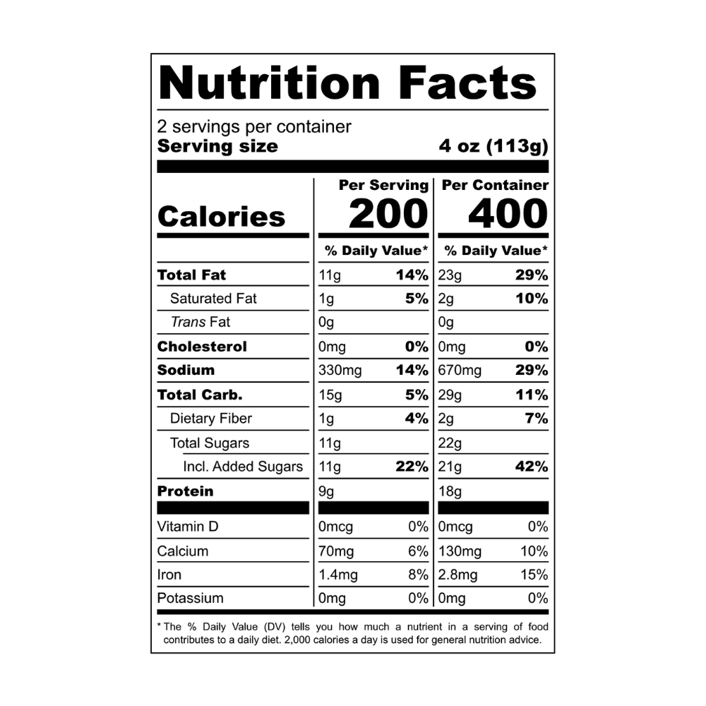 general tso crispy tofu nutrition label 4.17.26.png