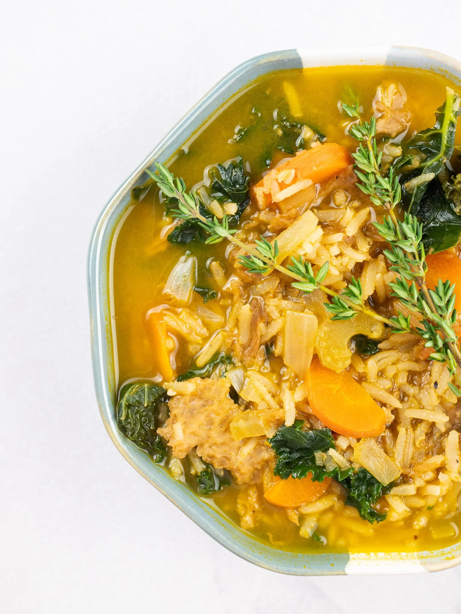 Vegan Chicken (Seitan) Rice Soup — Blackbird Foods