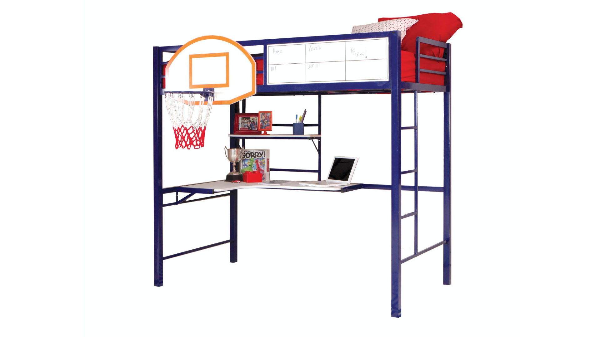 Twin Loft Bed With Netted Basketball