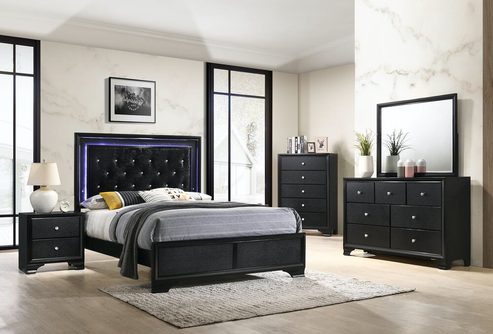 Black on sale bed furniture