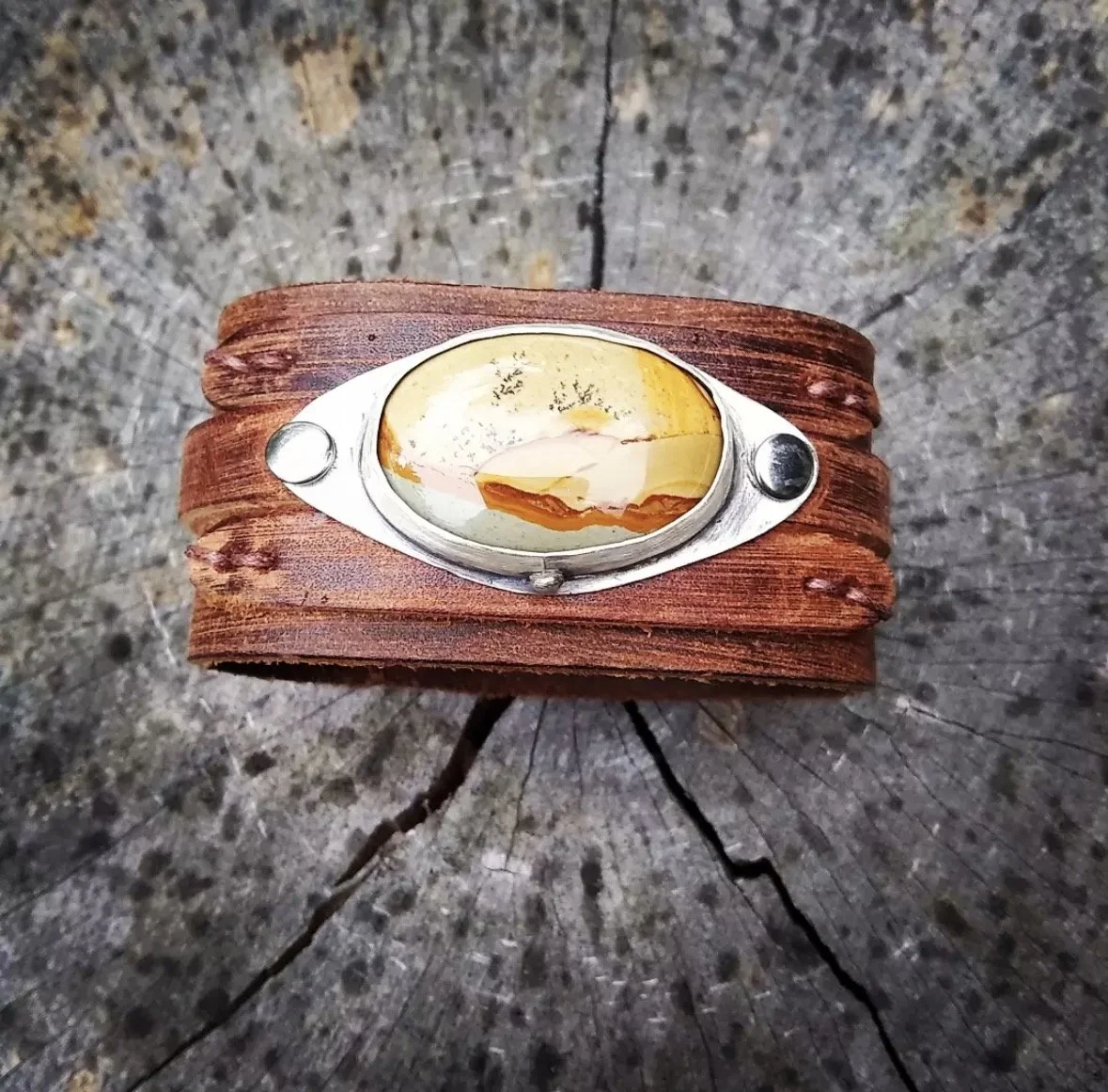 custom cuff with scenic jasper 