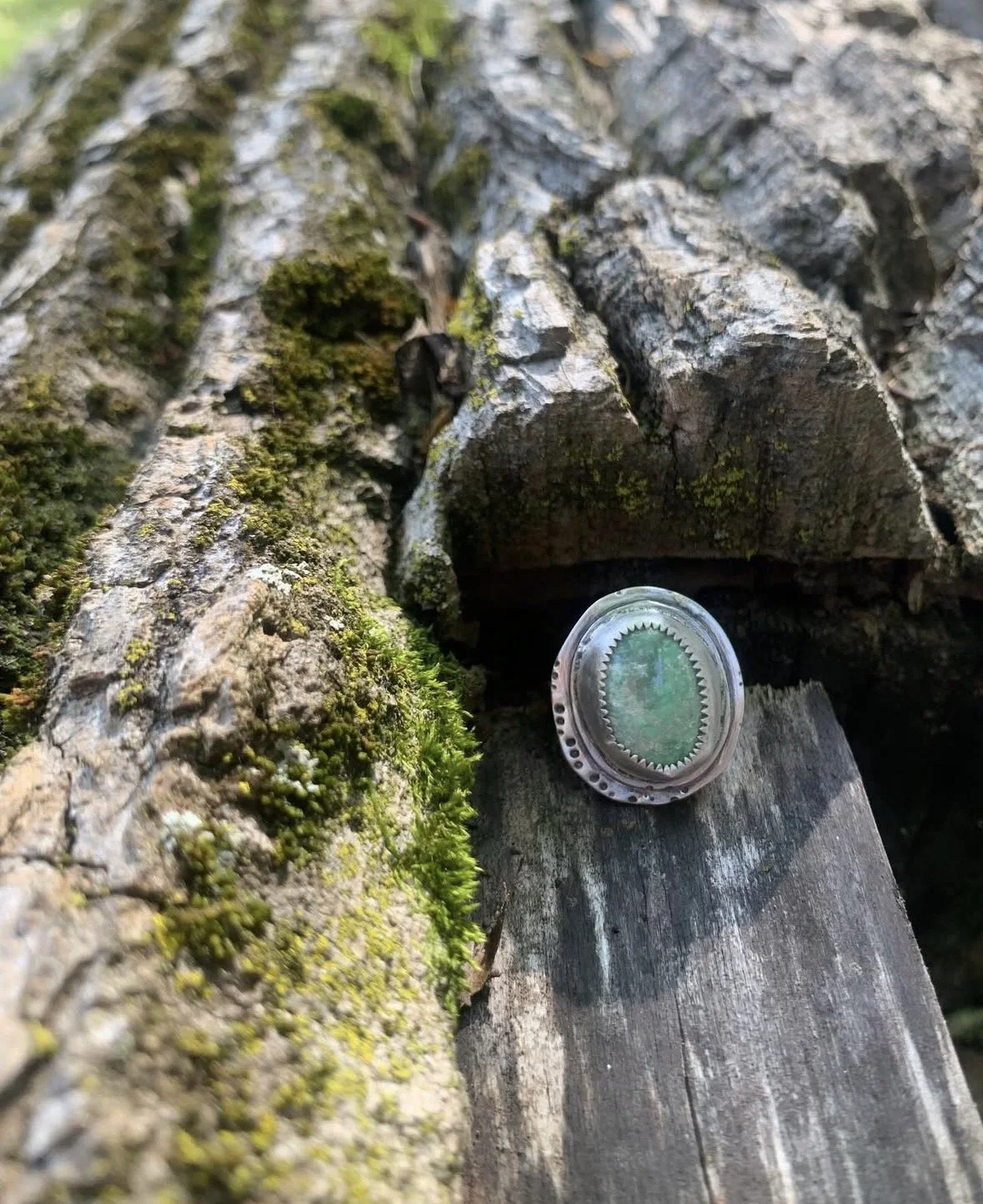 custom ring with chrysoprase 