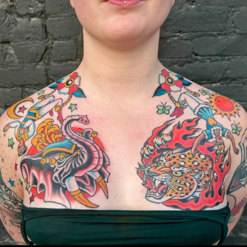 🐱 🐘 🎪 by @today.jr #spokane #spokanetattoos #traditionaltattoos #spokanetattooshop #spokanetattooer