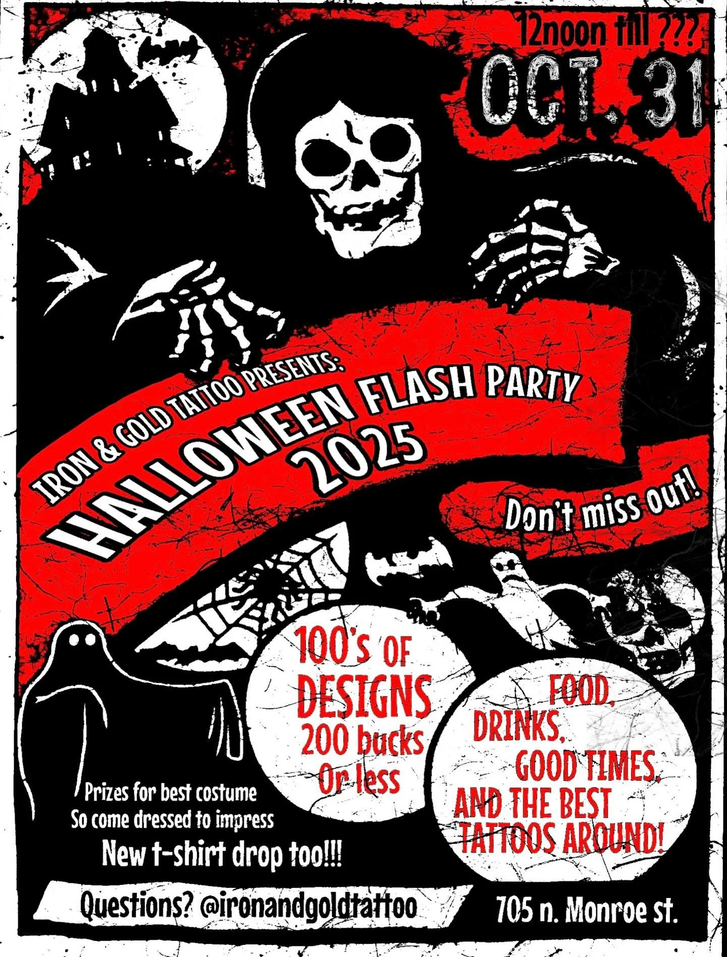 We will be getting Spooky and making fun tattoos for you this October 31st. Come celebrate with us before your evening starts 👻 #spokanetattoos #spokanetattooshop #spokanehalloween #halloween2025