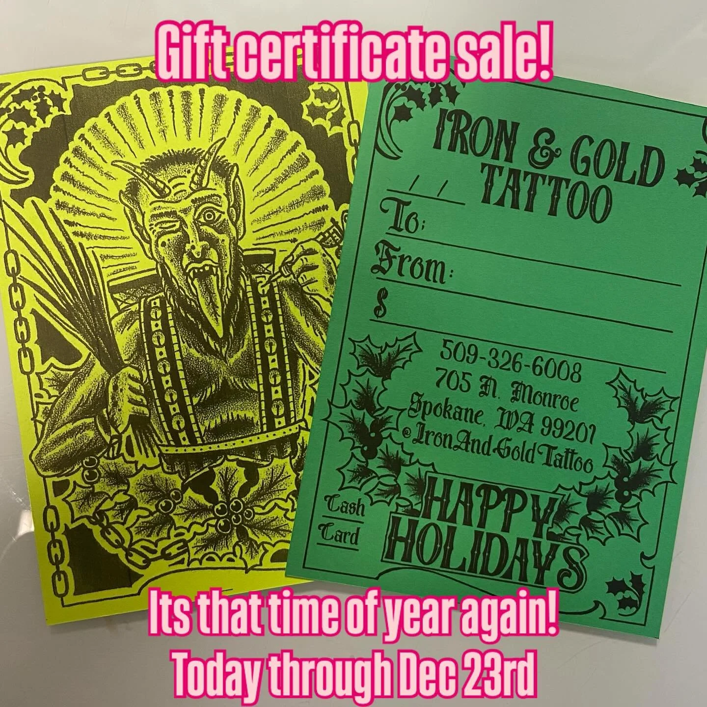 Starting Now through Dec 23rd for every $100 spent towards a gift certificate you will receive an addition $25 towards your gift certificate. A nice way to give back to all of our wonderful clients and friends.

For example, a $400 gift card purchase