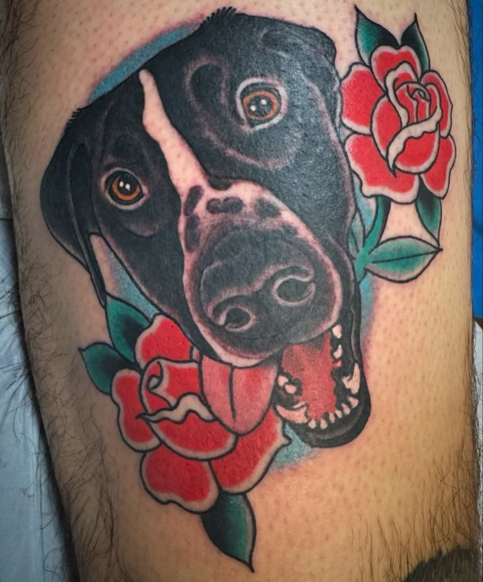 🐶 by @mattquale  Contact Matt directly to get your next tattoo! #spokanetattoos #ironandgoldtattoo