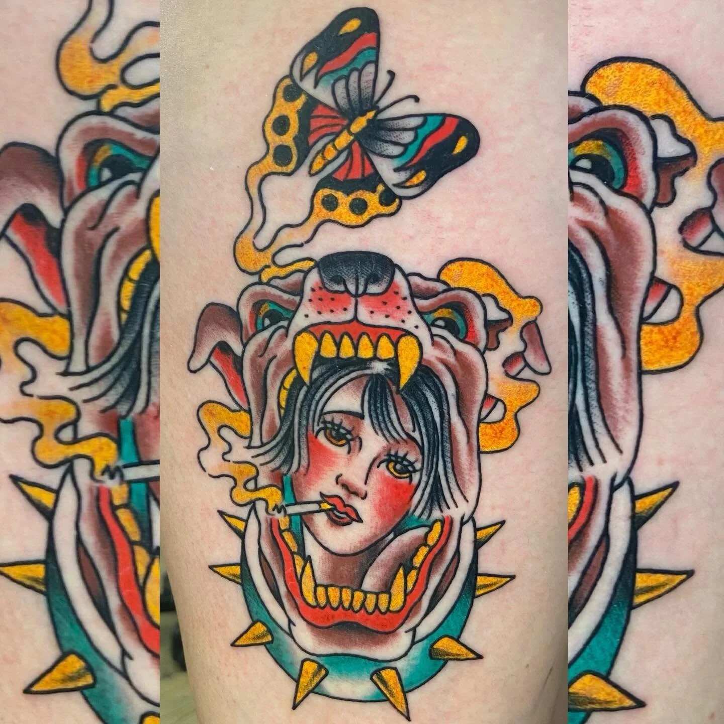 🐶 by @noryanbaker Contact Noryan for your next appointment. #ironandgoldtattoo #spokanetattoos