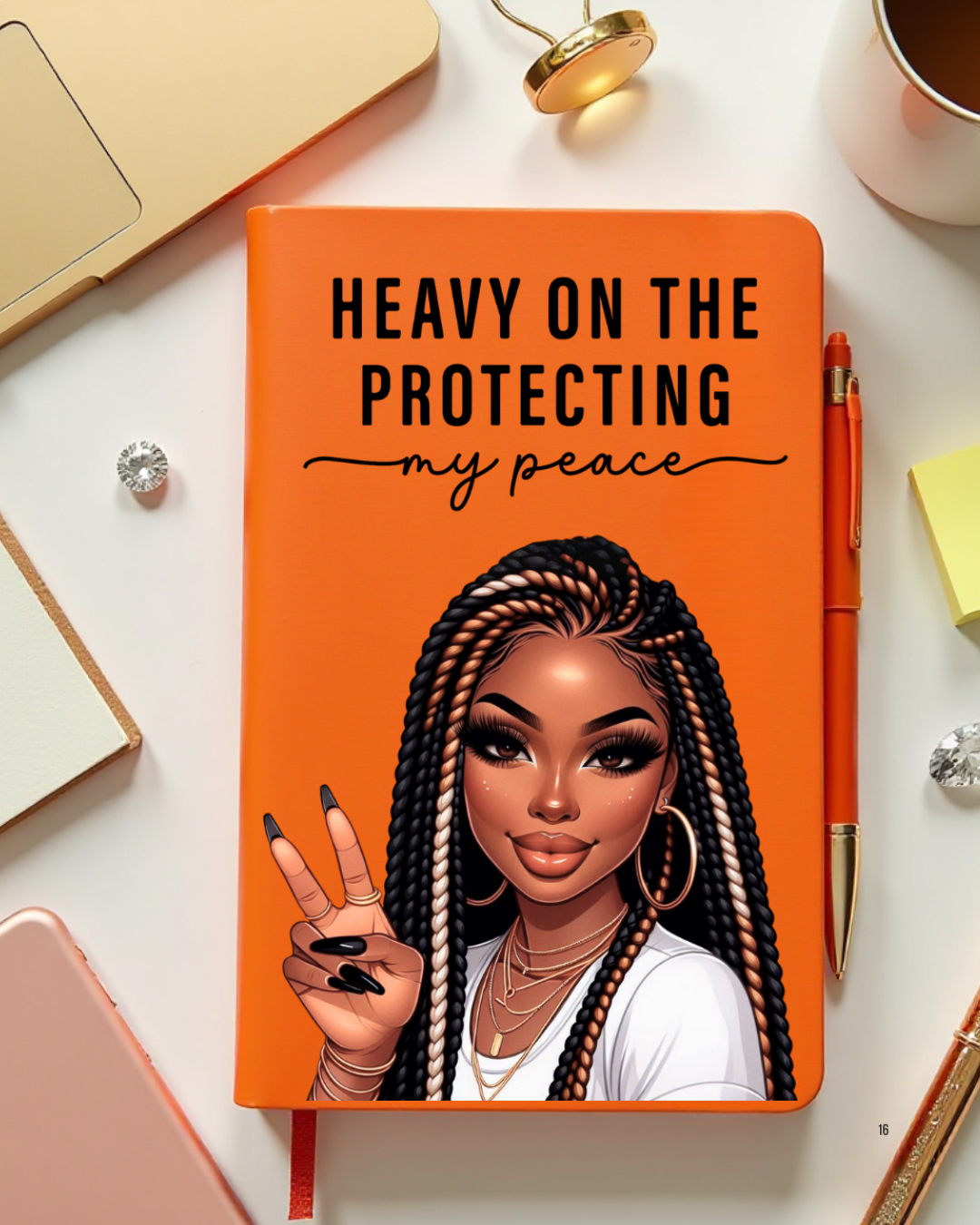 Heavy on the Protecting My Peace Journal | Motivational Notebook for Women’s Self-Care & Empowerment