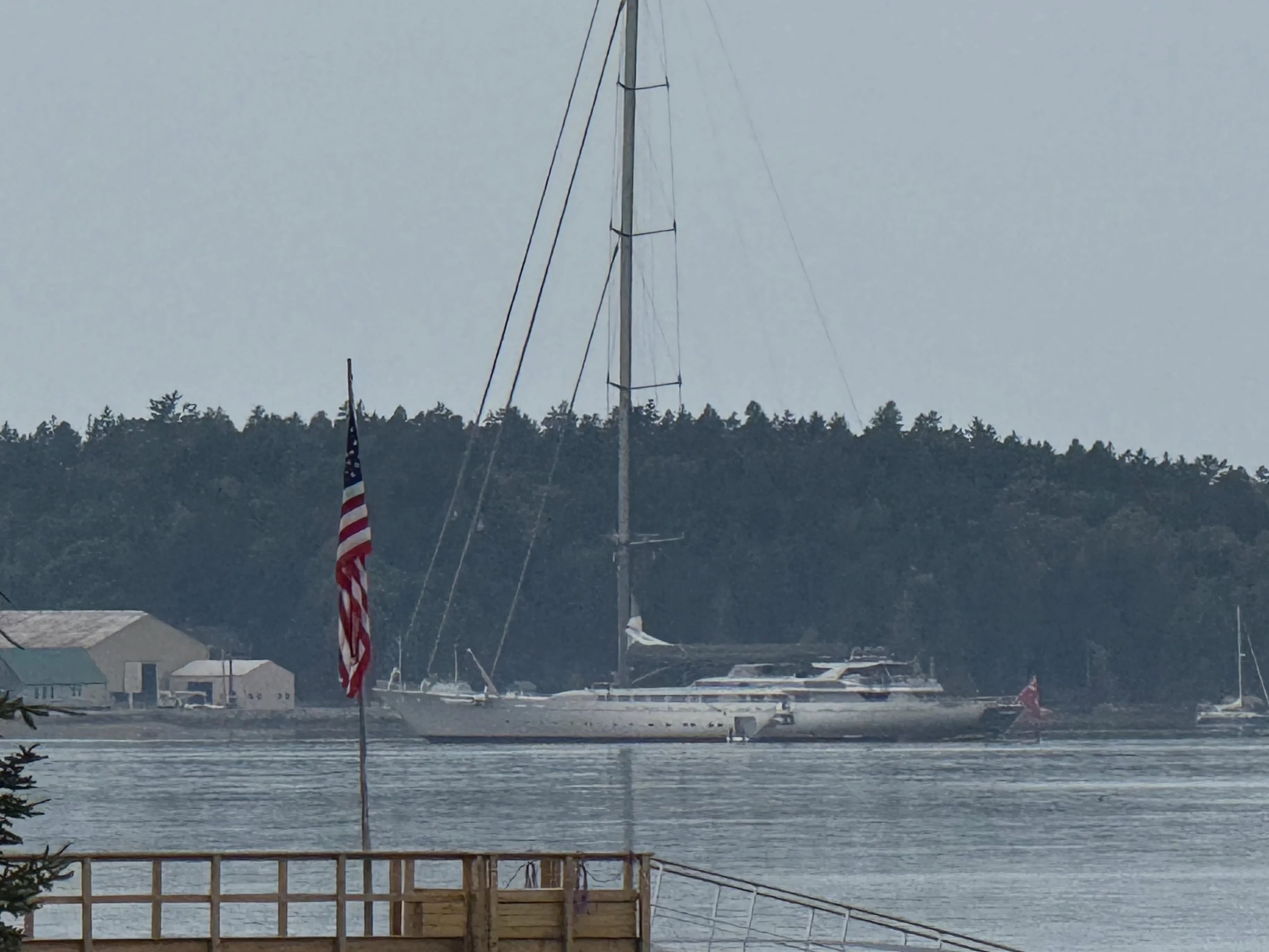 Well, this is a pretty incredible sight this morning&hellip;.

The M5, a stunning 256-foot superyacht owned by Rodney Lewis, is currently anchored about a mile and a half from our oyster farm.
Over the years, we&rsquo;ve had the chance to watch some 