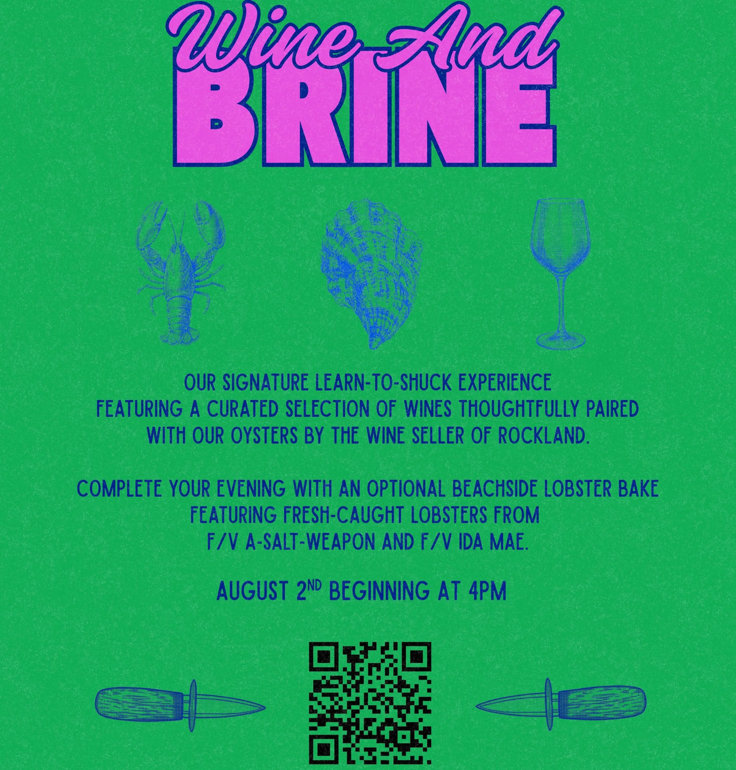 ✨ Last call to join us for our Wine &amp; Brine event! 🦪 You&rsquo;ve got just 2 more days to grab your tickets!&hellip;
Spend an unforgettable evening on the beach learning how to shuck oysters, enjoying a curated wine tasting, and soaking up the b