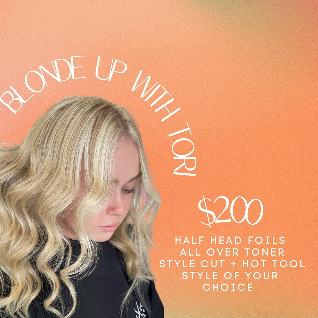BLONDE UP WITH OUR GIRL TORI 🧚🏼&zwj;♀️✨🤍
Tori started with us in 2020 as a brand new 1st year apprentice 🥹🥹
As she is now approaching the end of her apprenticeship she has some specials that won&rsquo;t be around for much longer, this is your ch