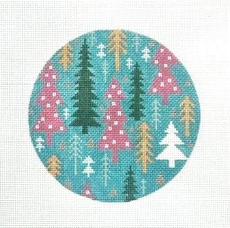 Stylized Trees on Teal