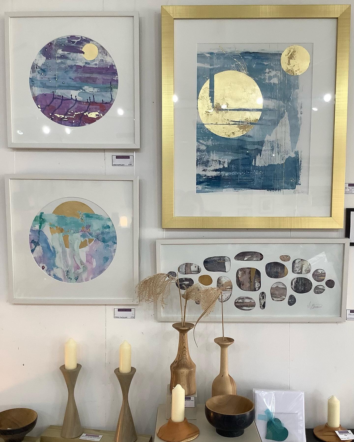 It&rsquo;s a beautiful morning at the Courtyard Gallery, the gold of these stunning paintings by @sarahmethuen is dazzling in the sunshine. And the magical dreamlike paintings by @elireesking are so captivating, well worth popping in for a visit. We 