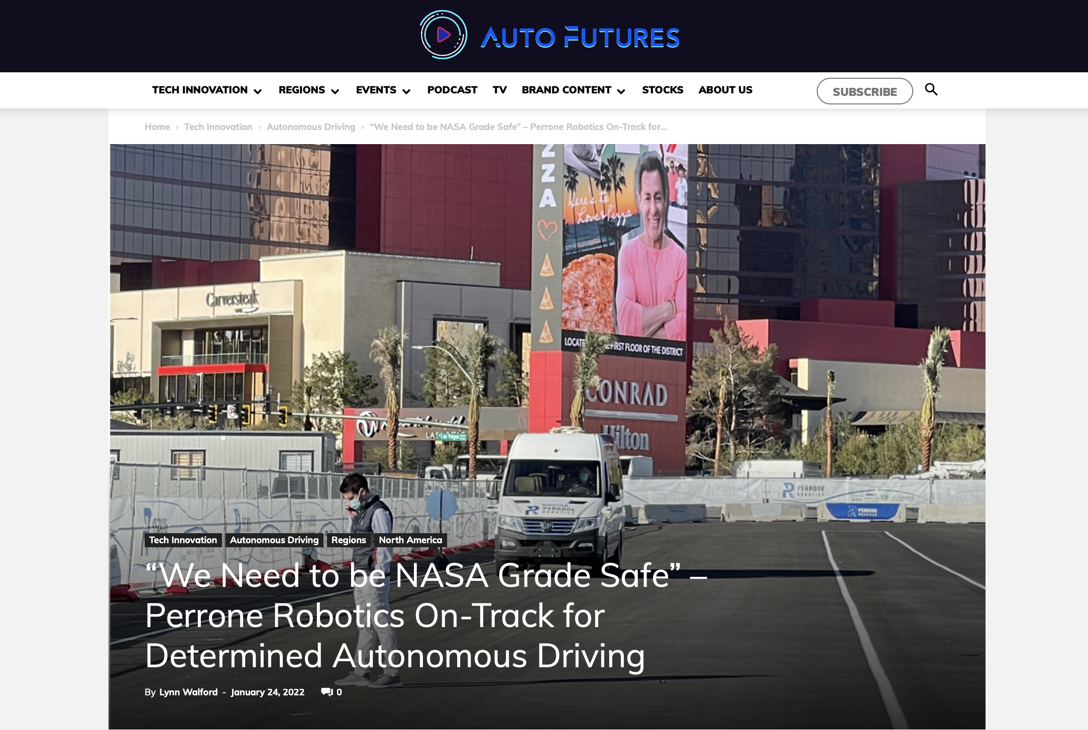 Auto Futures - “We Need to be NASA Grade Safe” – Perrone Robotics On-Track for Determined Autonomous Driving