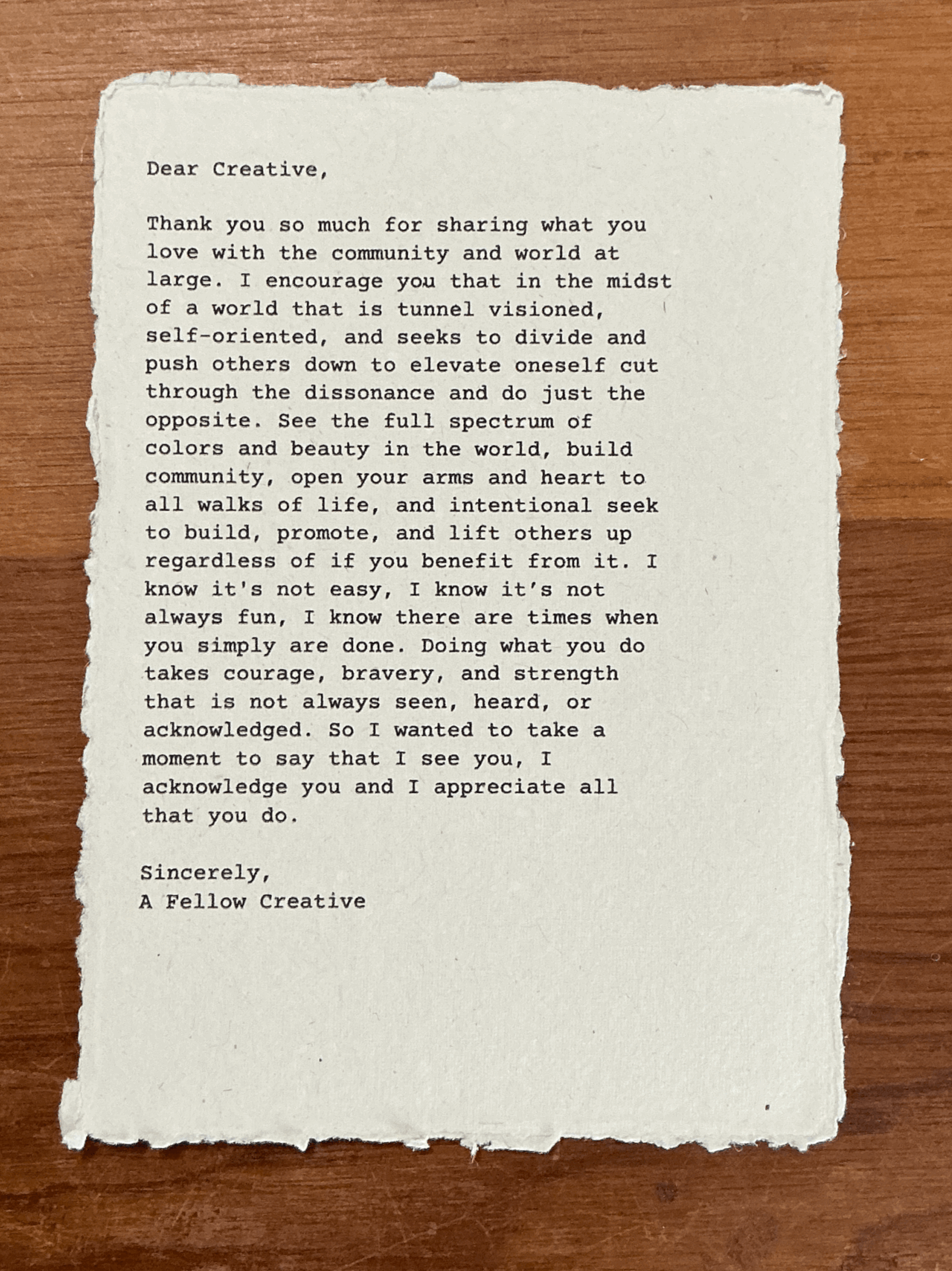 Dear Creative - 4 x 6 Print