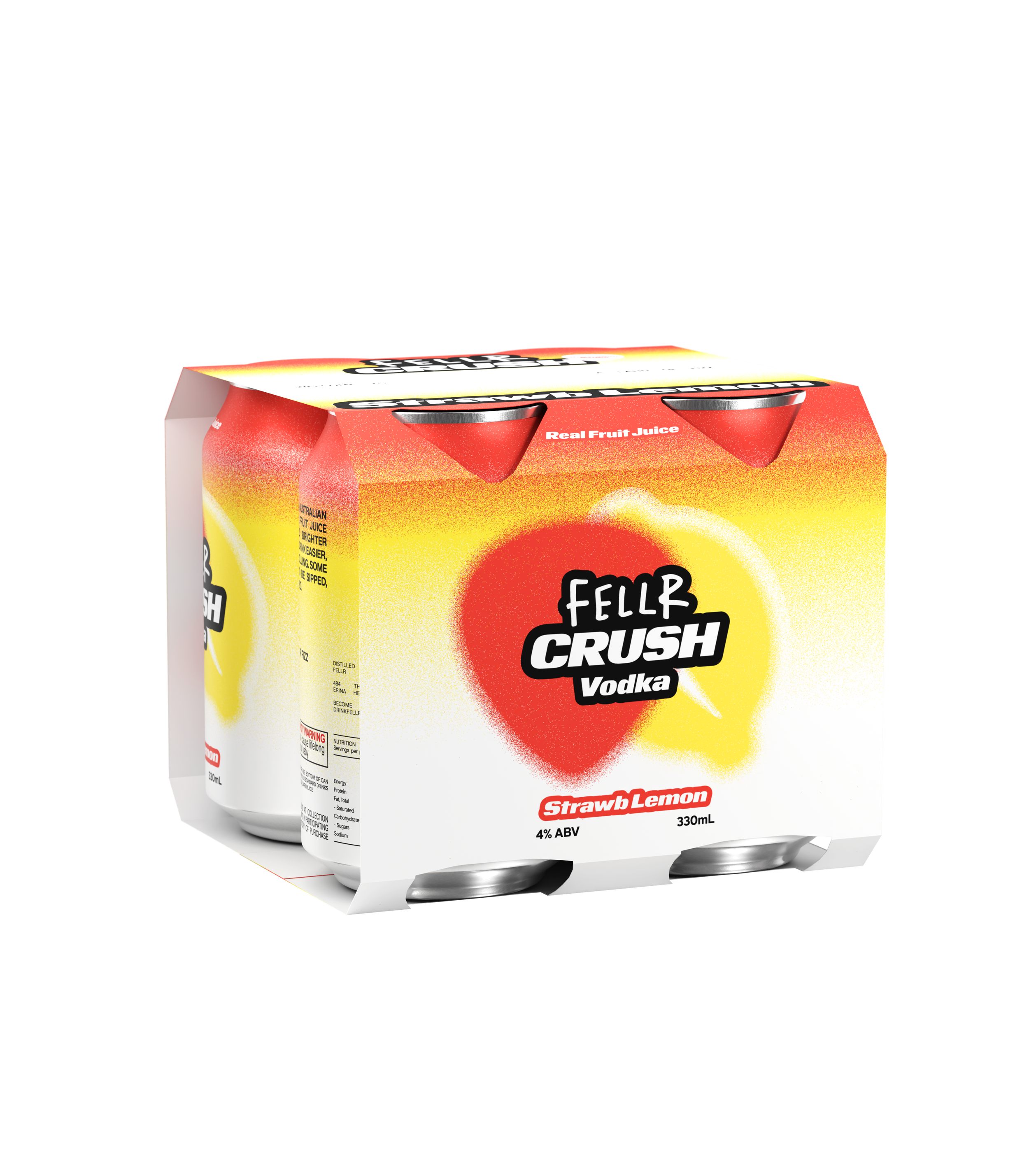 FELLR CRUSH VODKA STRAWB 330mL 4%