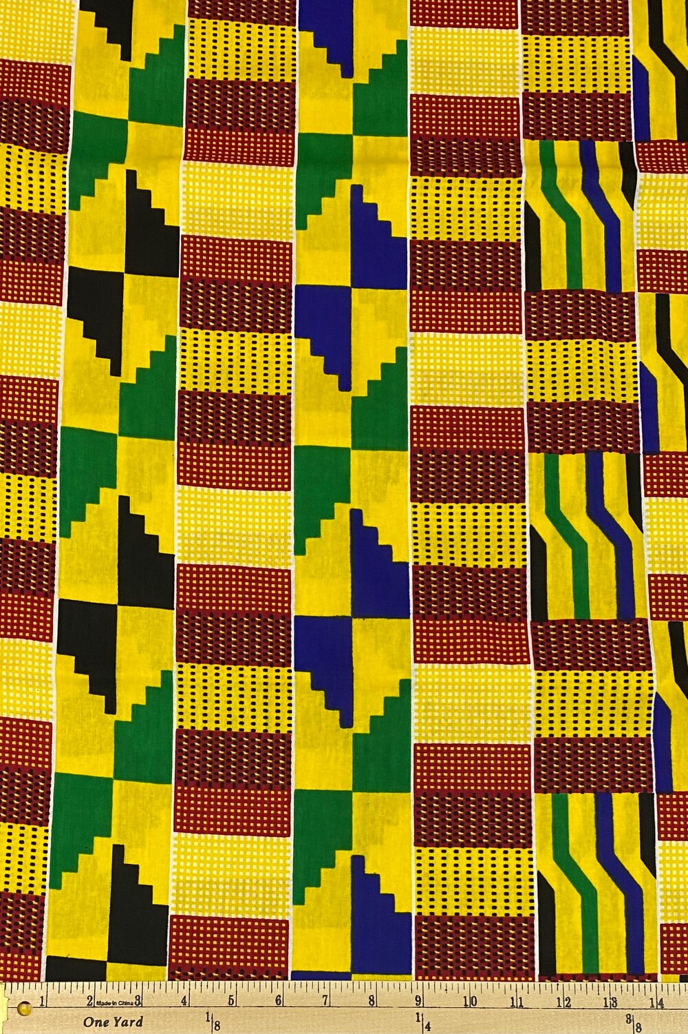 Kente Cloth Abstract Pattern West African Fabric #558
