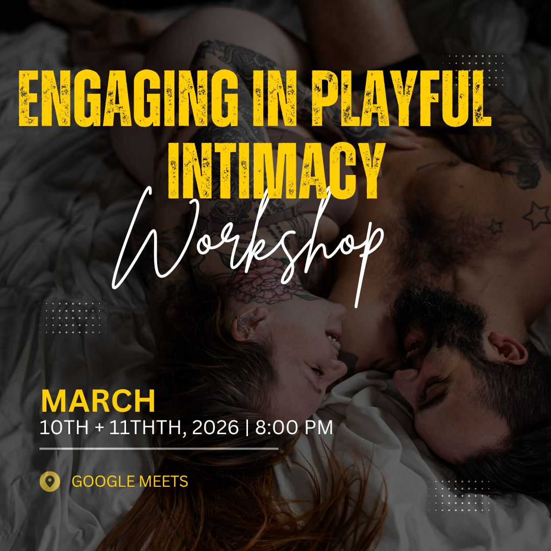 A couple with tattoos lying on a bed, smiling and facing each other