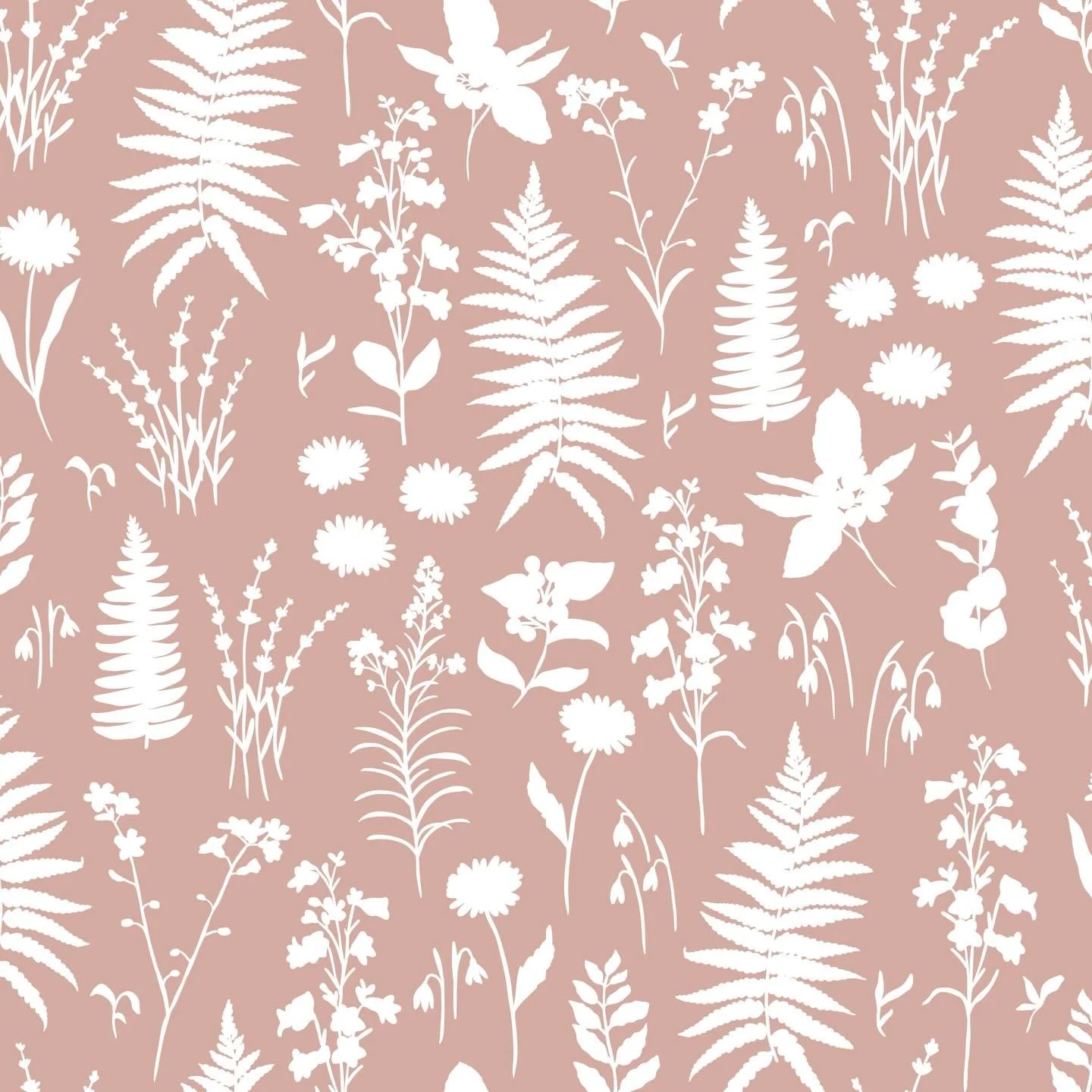 Building out my bunnies collection 🥰 first is this directional botanical. Should I add a ditzy tossed version? I usually design with wallpaper in mind but I think tossed works well for fabric projects! 

#spoonflower #spoonflowerwallpaper #surfacepa