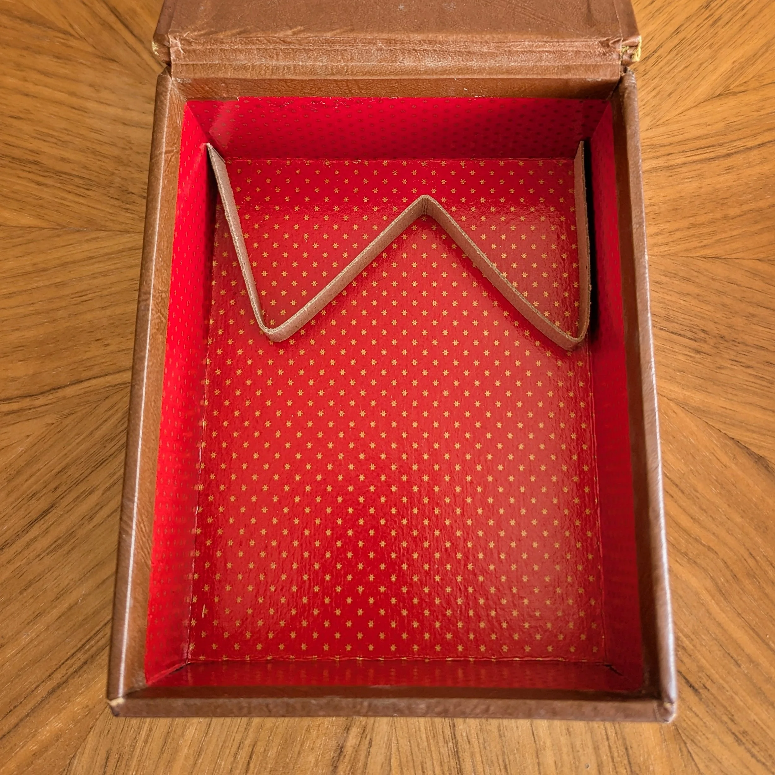 Gold star lining inside eagle-and-star case