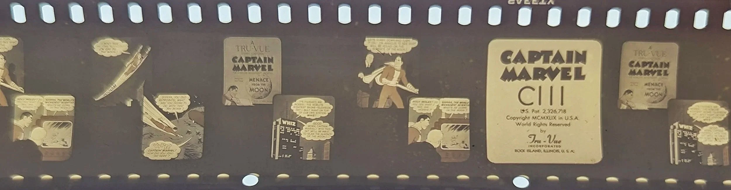 Half-frame Captain Marvel filmstrip
