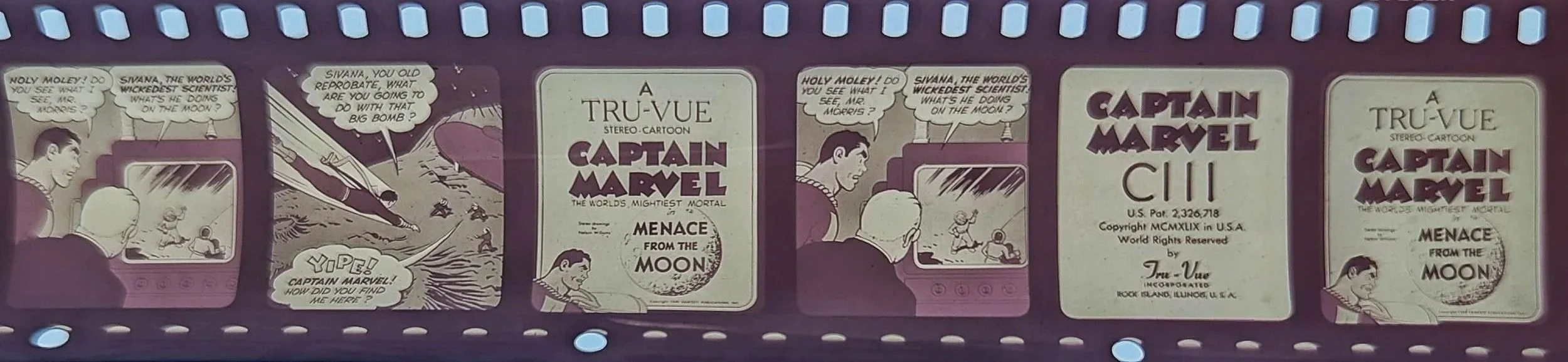 Full-frame Captain Marvel filmstrip