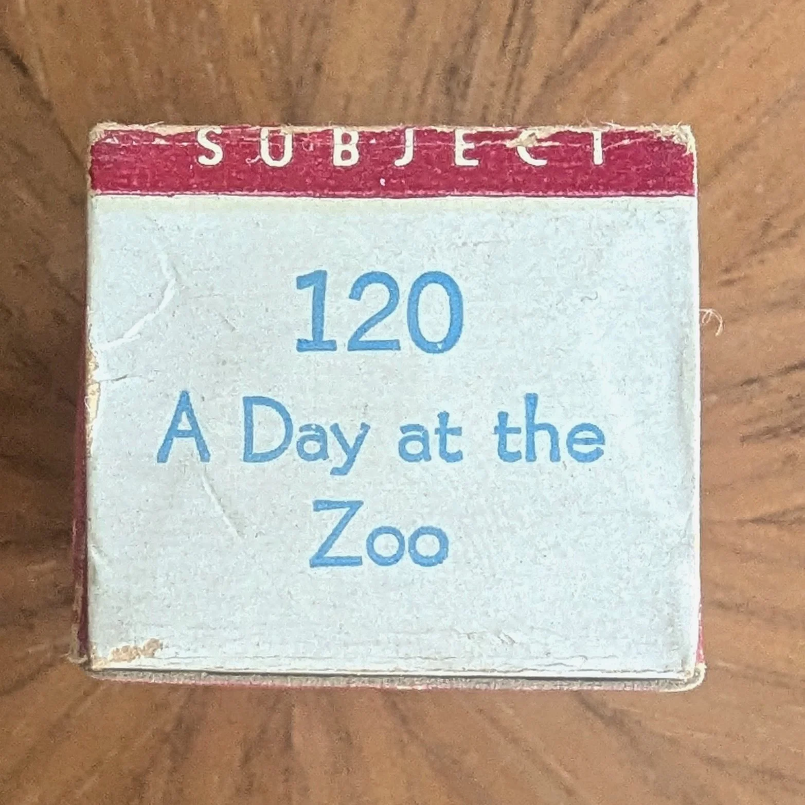 Box #5 (variation). Blue typeset. Now both the number and title are sans-serif.