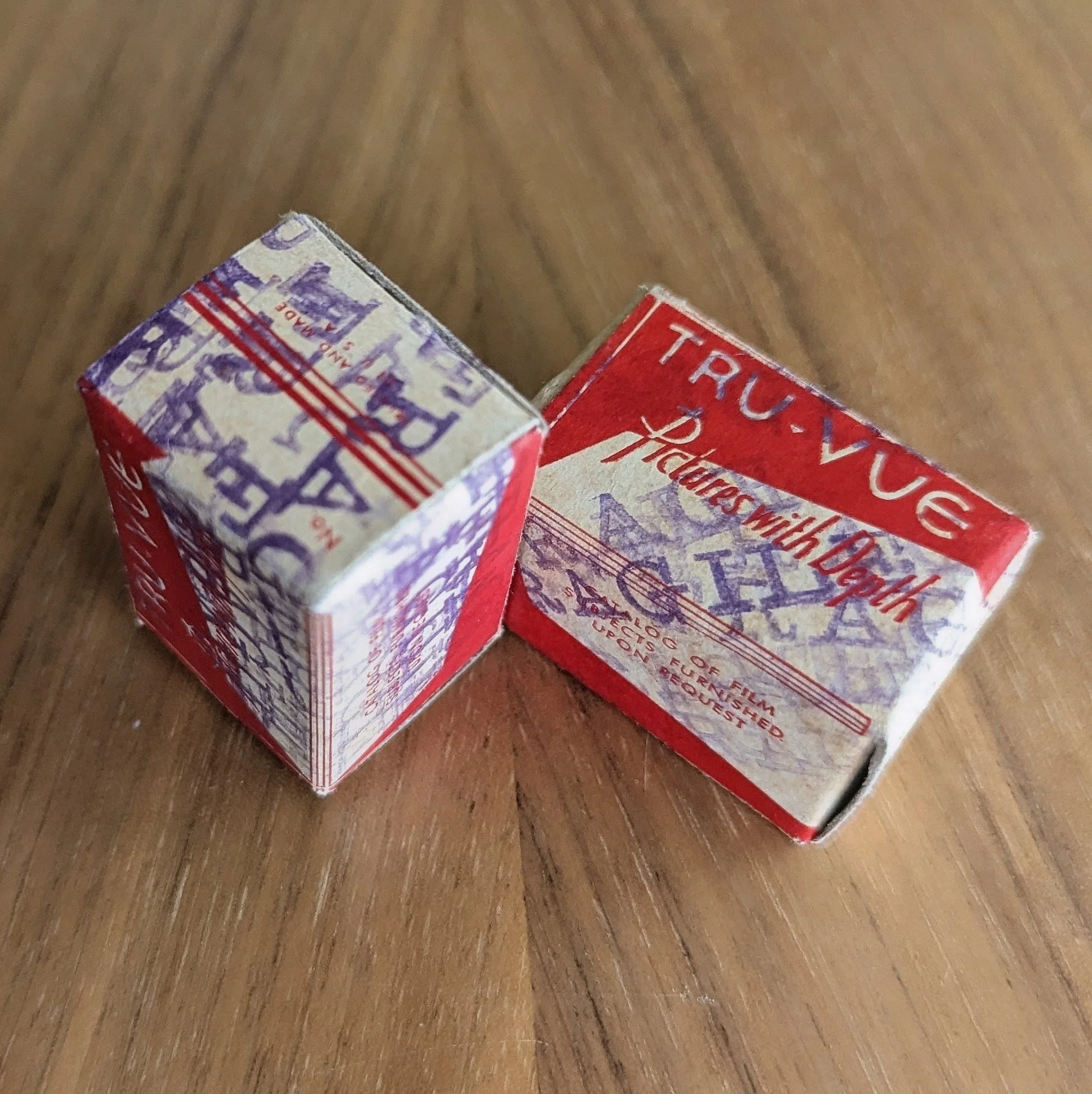 These boxes accidentally had "FRAGILE" stamped all over them but still got folded into filmstrip boxes.