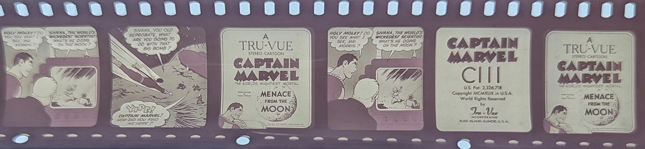 Full-frame Captain Marvel filmstrip