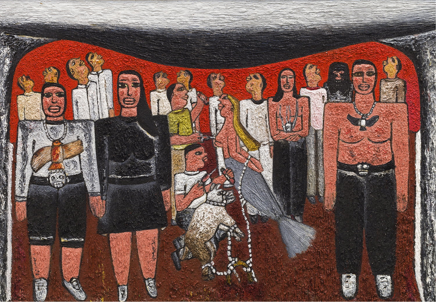 Alred Thoba, 'Tattoo Organisation Company', 2013, Oil on board (framed), 860 x 640 x 35mm.png
