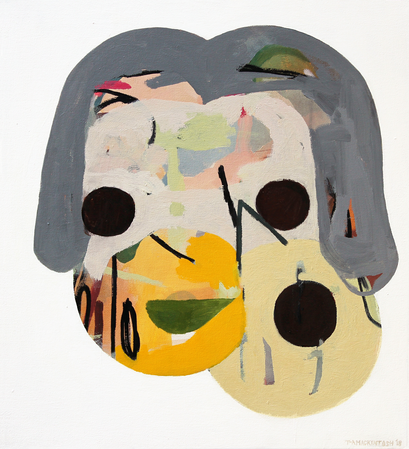 Theresa-Anne Mackintosh, 'Lyla and Bird', 2019, Oil on canvas with Kiaat frame, 590 x 540mm.png