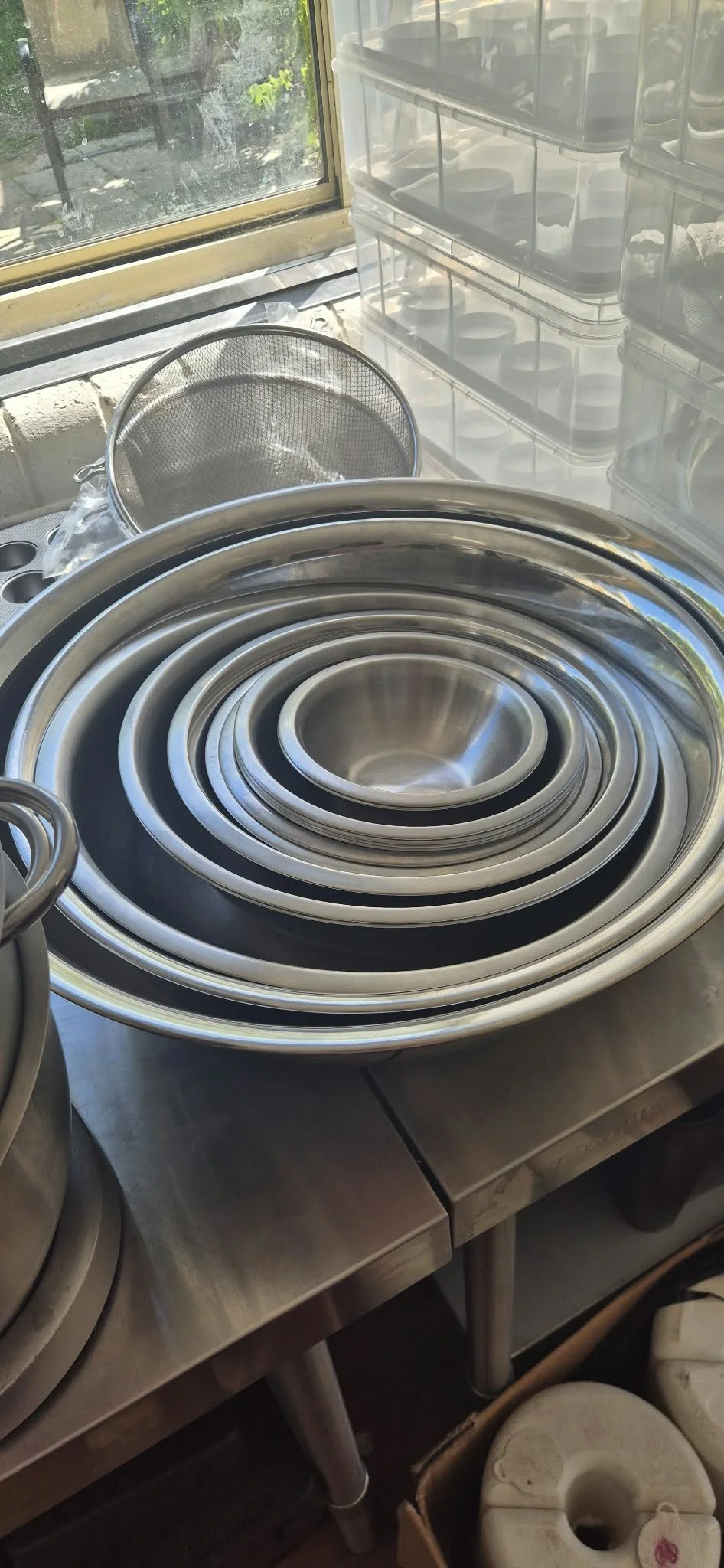 14-Piece Commercial Stainless Steel Mixing Bowl Set / Prep Lot