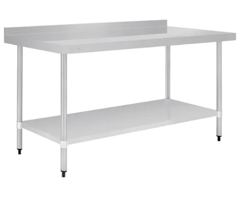 Vogue Stainless Steel Table with Splashback 1800x700x900mm