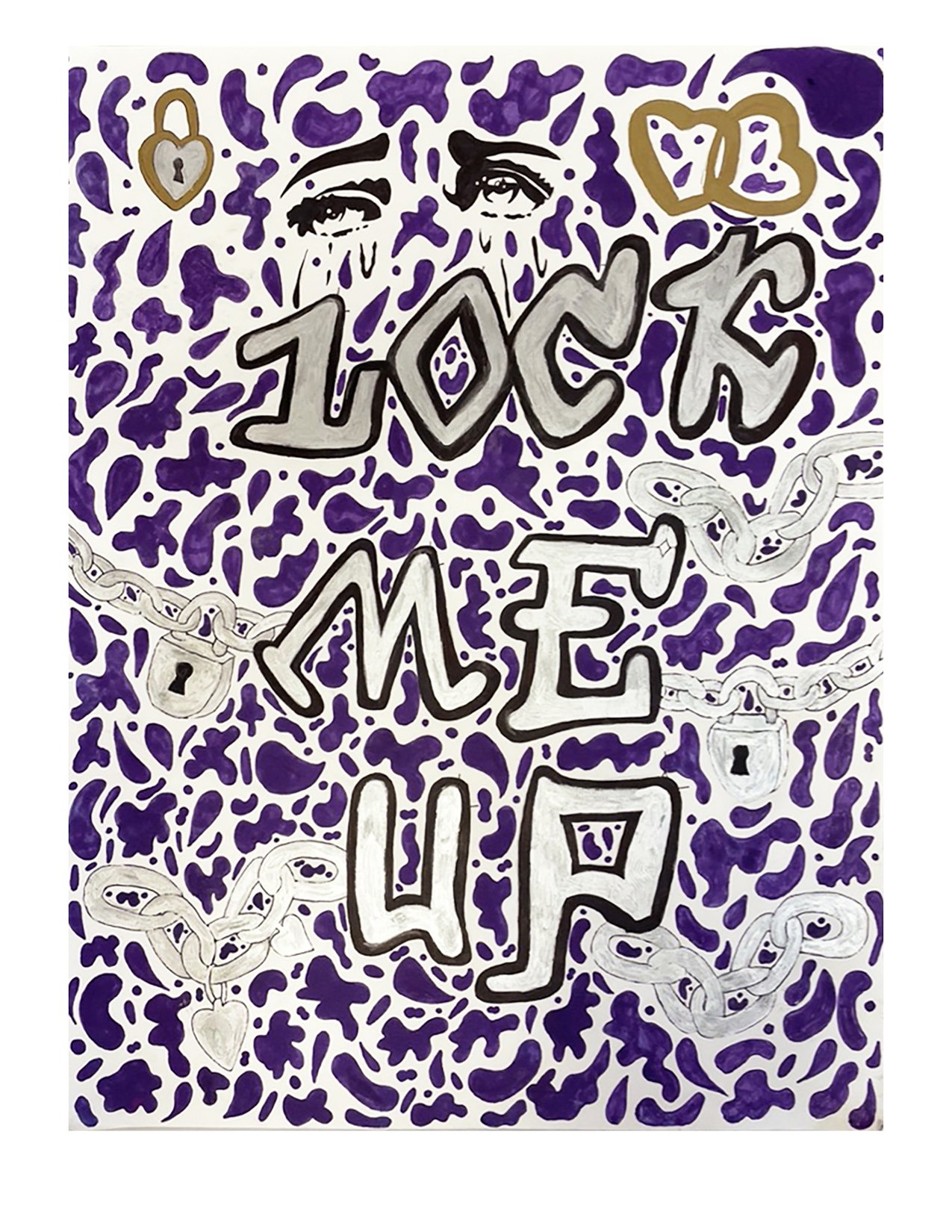 “Lock Me Up.” 2D Design (marker on paper). Course: 2D Foundations.