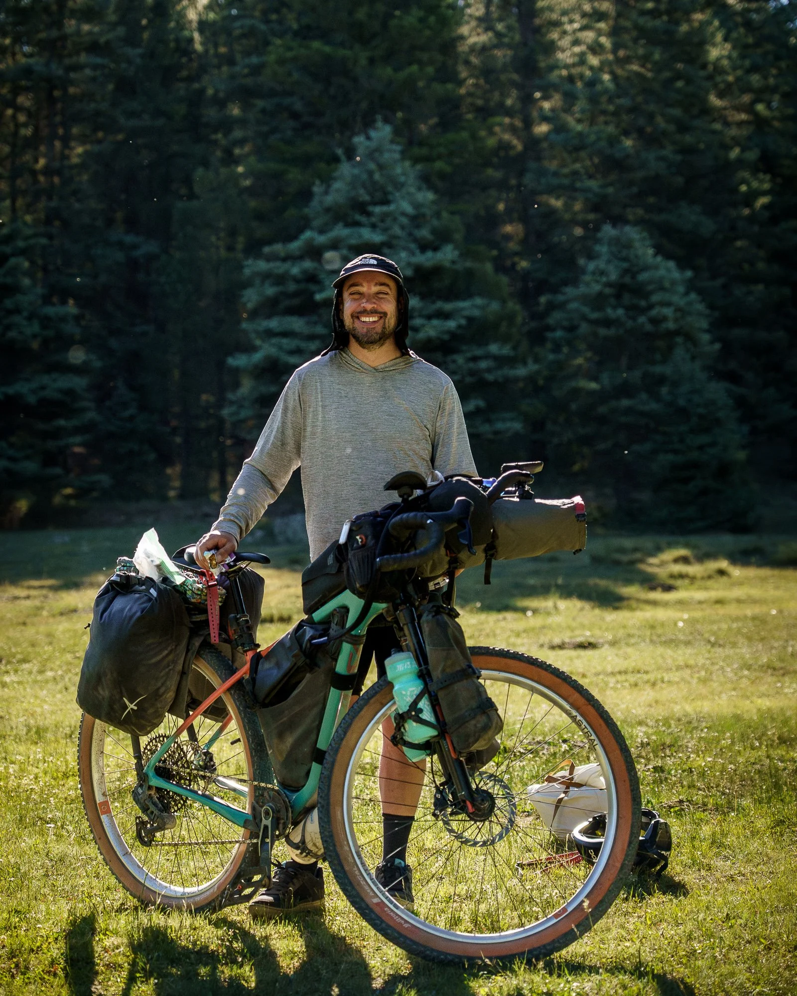 Great Divide Mountain Bike Route Cyclist Bikepacking in the forest