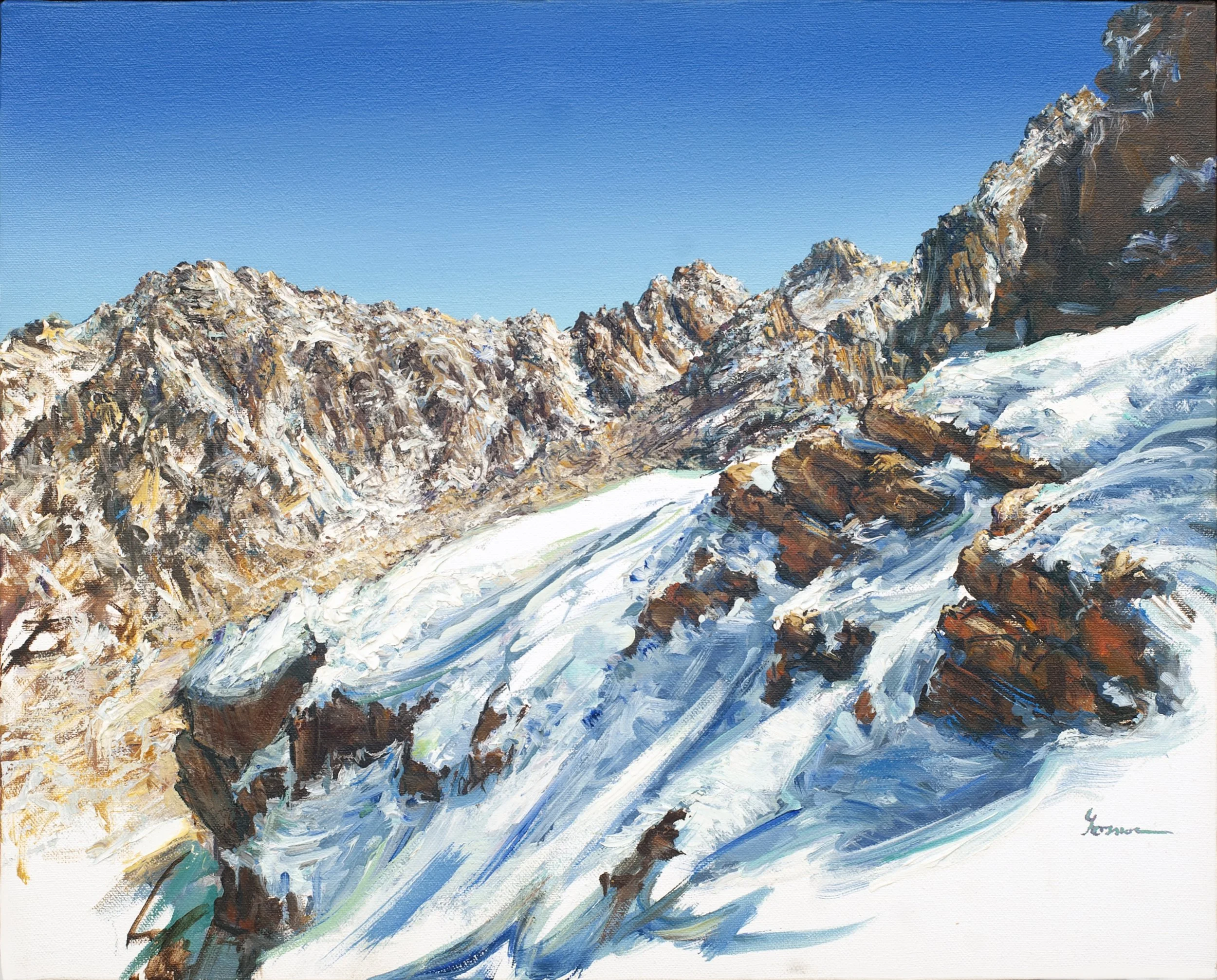 Mt. Mallory And Mt. Irvine, Across The Snowfield 