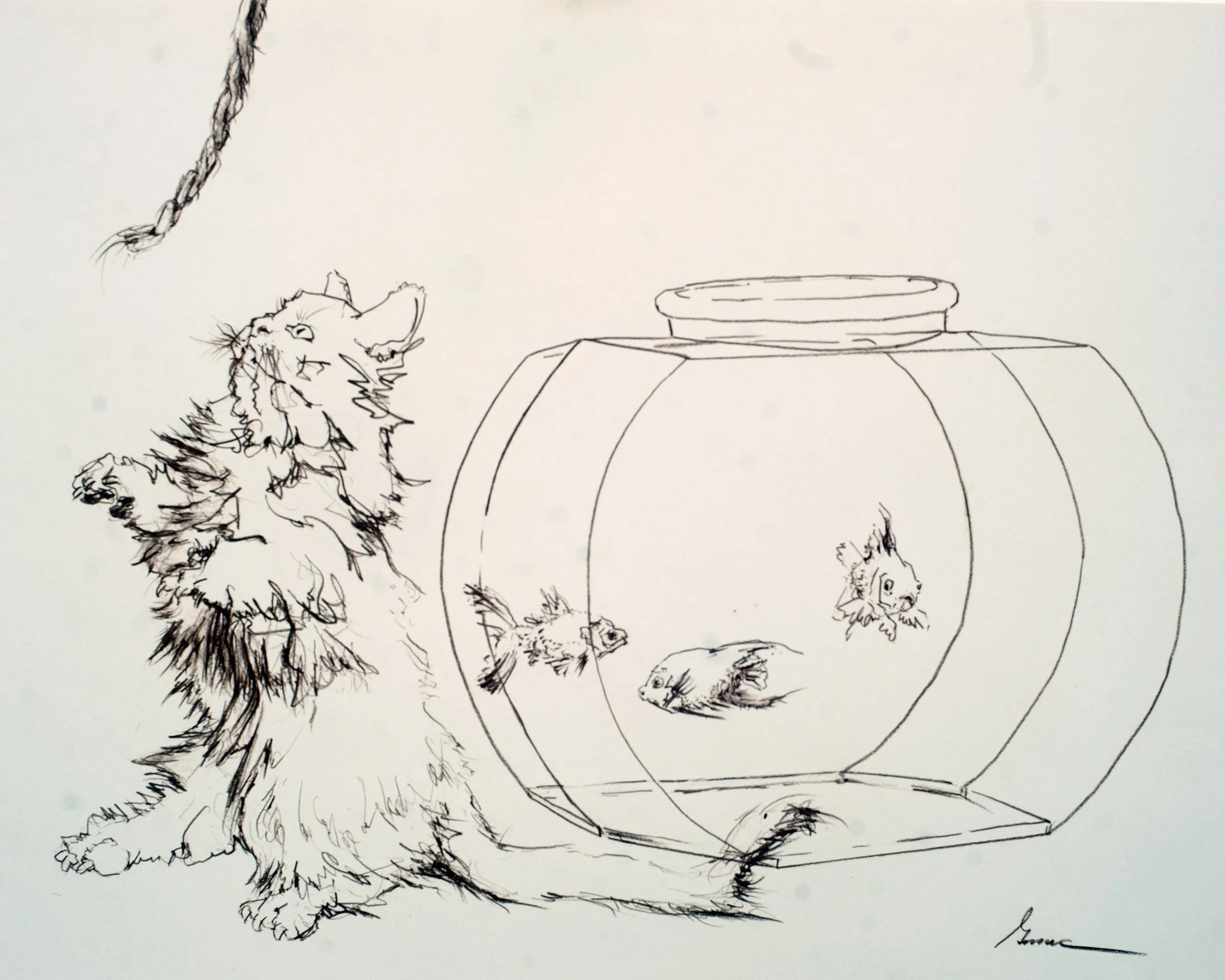Cat Preoccupied with Twine 